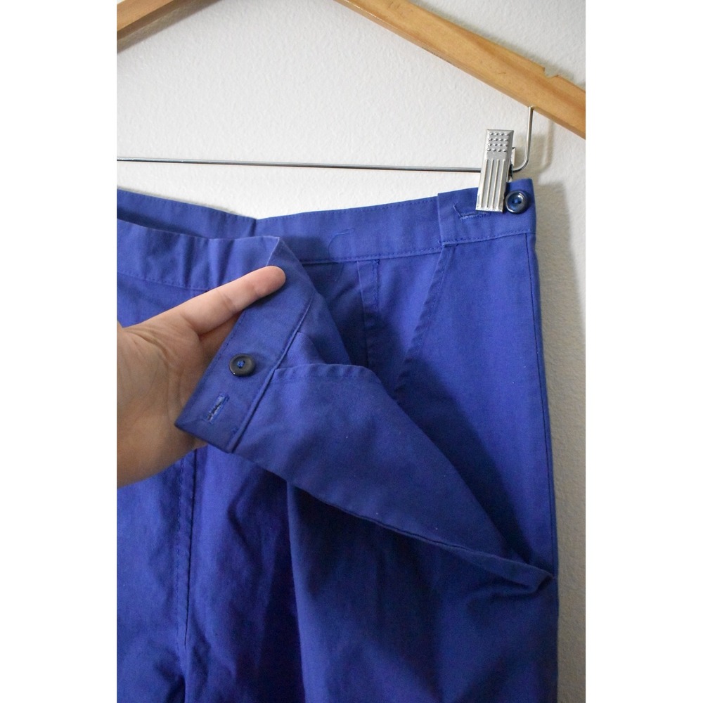 Handmade Trousers Women 30 Waist Periwinkle Blue 80s Pleated High Rise Tapered - Picture 6 of 8